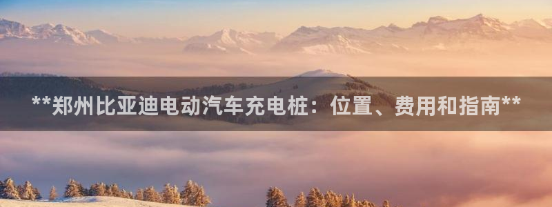 j联赛威廉希尔：**郑州比亚迪电动汽车充电桩：位置、费用和指南**
