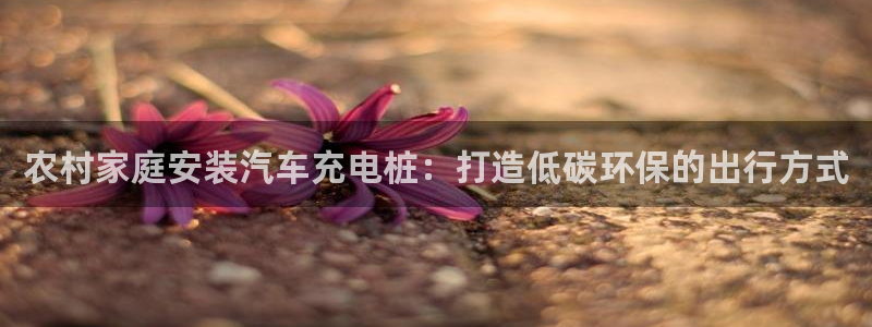 威廉娱乐2023官方版-3.28 Inurl:fayunsi：农村家庭安装汽车充电桩：打造低碳环保的出行方式