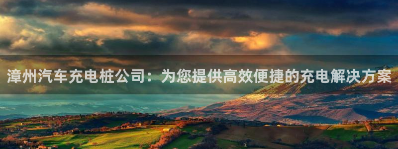 威廉希尔开盘大小球为什么都是2.5：漳州汽车充电桩公司：为您提供高效便捷的充电解决方案